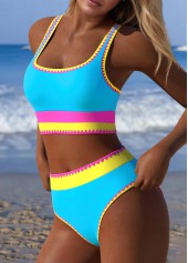 Multi Color Mid Waisted Bikini Set