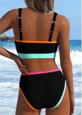 Black Mid Waisted Twist Bikini Set | thumb picture 