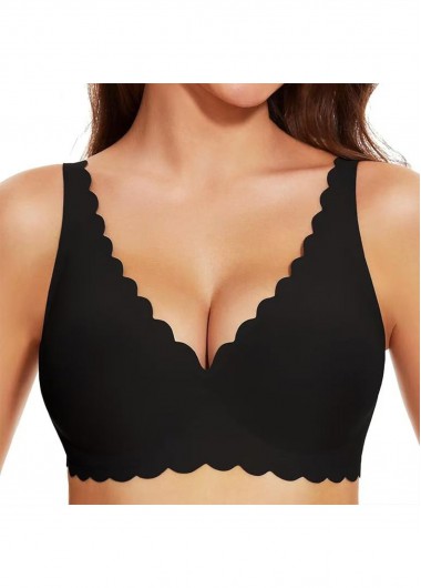 women clothes image of Black Color Push-up V Neck Bra