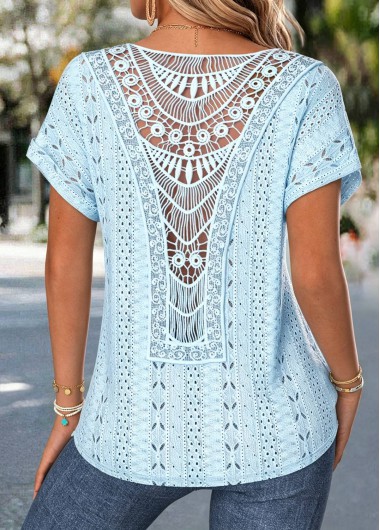 women clothes image of Beige Patchwork Short Sleeve V Neck T Shirt