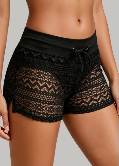 women clothes image of Pull On Low Waisted Black Swim Shorts