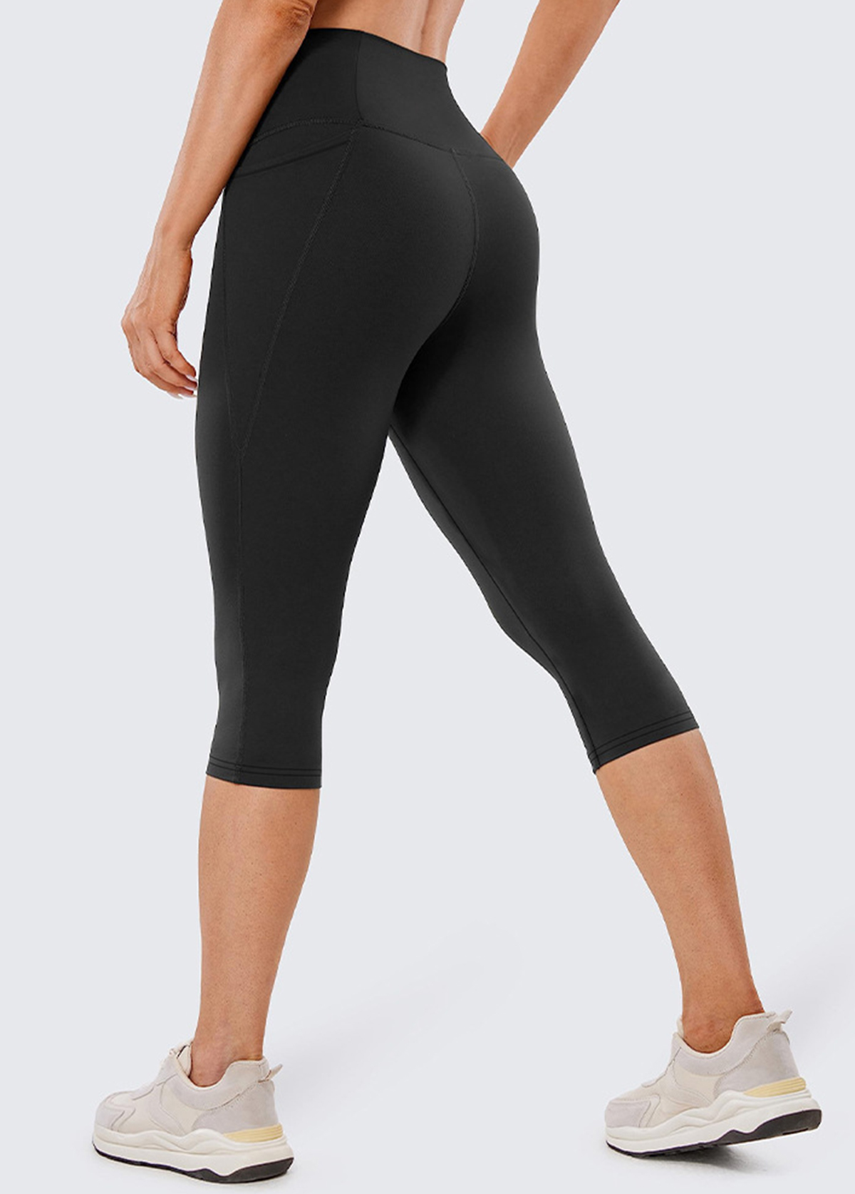 Black Stretch Skinny Elastic Waist High Waisted Sports Bottom | picture 