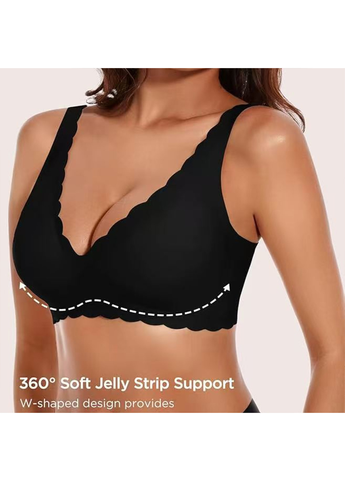 Black Color Push-up V Neck Bra | picture 