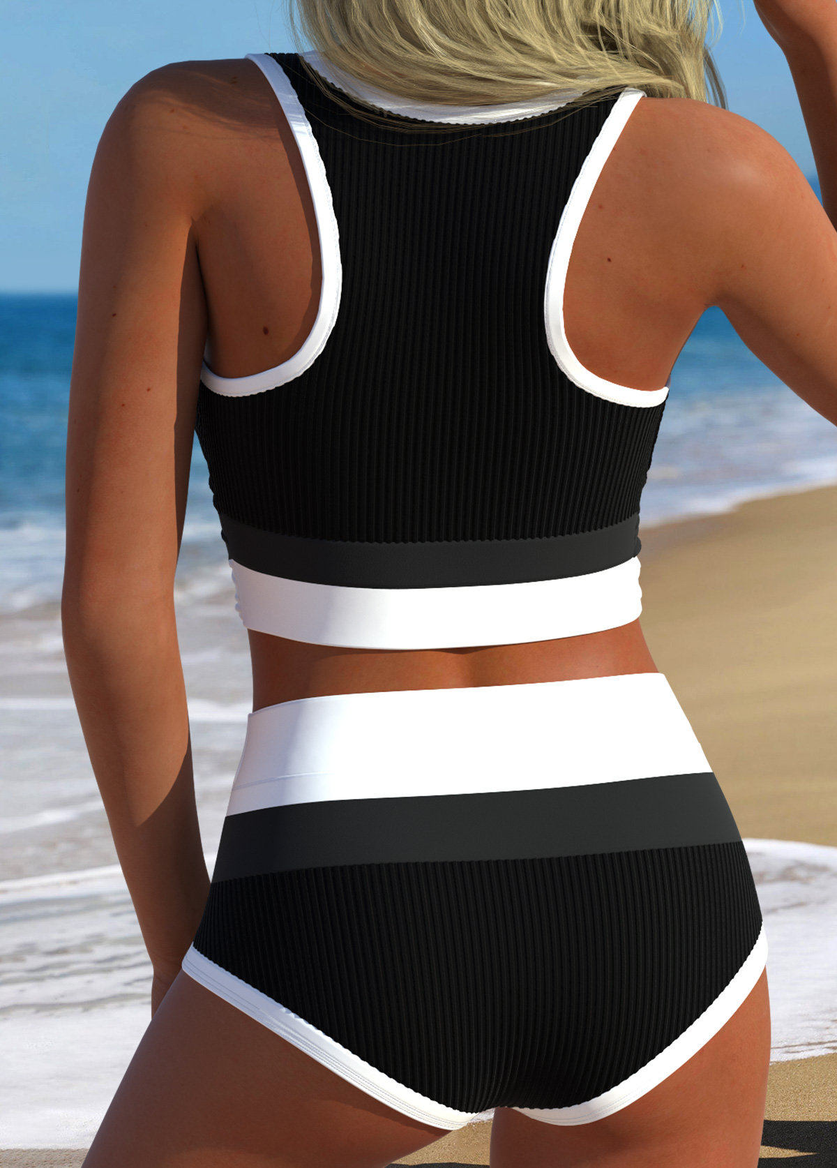 White High Waisted Layered Bikini Set | picture 