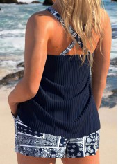 Patchwork Tribal Print Navy Tankini Set | thumb picture 