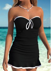 Tummy Coverage Mid Waisted Black Tankini Set | thumb picture 