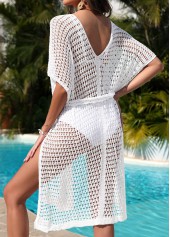 Bowknot White Color Short Sleeve Cover Up | thumb picture 