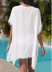 Handkerchief Hem White V Neck Cover Up | thumb picture 