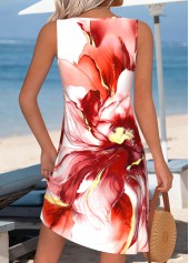 White Tummy Coverage Floral Print Short Sleeveless Dress | thumb picture 