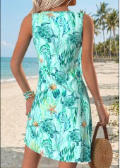 Plus Size Mint Green Tummy Coverage Short Sleeveless Dress | thumb picture 