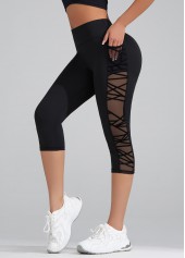 Black Stretch Skinny Elastic Waist High Waisted Sports Bottom