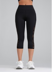 Black Stretch Skinny Elastic Waist High Waisted Sports Bottom | thumb picture 