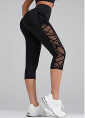 Black Stretch Skinny Elastic Waist High Waisted Sports Bottom | thumb picture 