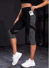 Black Skinny Elastic Waist High Waisted Sports Bottom