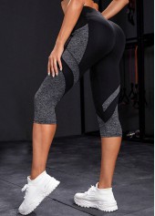 Black Skinny Elastic Waist High Waisted Sports Bottom | thumb picture 