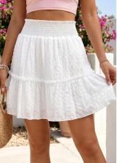 White A Line Elastic Waist Short Skirt | thumb picture 