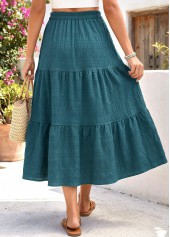 Blackish Green A Line Elastic Waist Skirt | thumb picture 