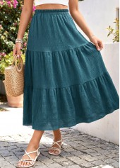 Blackish Green A Line Elastic Waist Skirt | thumb picture 