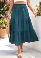 Blackish Green A Line Elastic Waist Skirt | thumb picture 