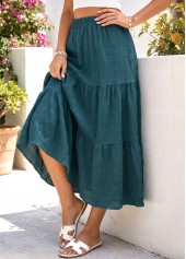 Blackish Green A Line Elastic Waist Skirt | thumb picture 