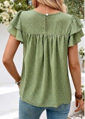Sage Green Polka Dot Layered Short Sleeve T Shirt | thumb picture 