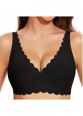 Black Color Push-up V Neck Bra
