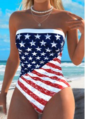 American Flag White Patchwork One Piece Swimwear | thumb picture 