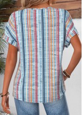 Multi Color Geometric Print Tummy Coverage T Shirt | thumb picture 