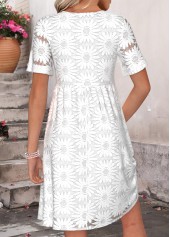 White Short Tummy Coverage V Neck Dress | thumb picture 