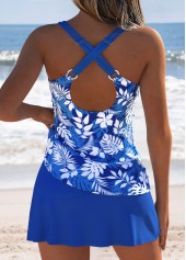 Dusty Blue Mid Waisted Twist Tankini Set | thumb picture 