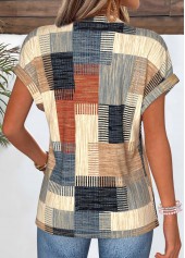 Multi Color Geometric Print Short Sleeve T Shirt | thumb picture 