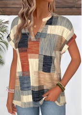 Multi Color Geometric Print Short Sleeve T Shirt | thumb picture 