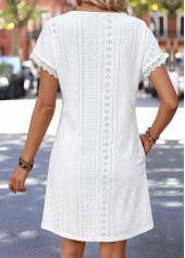 White Short Tummy Coverage V Neck Dress | thumb picture 