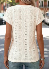 Beige Short Sleeve Round Neck T Shirt | thumb picture 