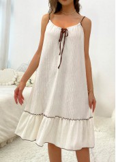 Beige Tie Strappy Scoop Neck Nightdress | thumb picture 