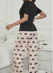 Light Pink Short Sleeve Lounge Top and Pants | thumb picture 