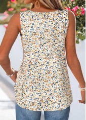 Multi Color Ditsy Floral Print Patchwork Sleeveless Tank Top | thumb picture 