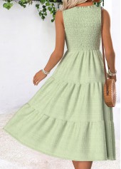 Light Green Tummy Coverage Sleeveless Round Neck Dress | thumb picture 