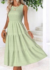 Light Green Tummy Coverage Sleeveless Round Neck Dress | thumb picture 