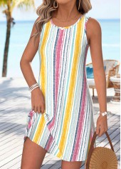 Multi Color Short Tummy Coverage Sleeveless Round Neck Dress | thumb picture 