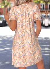 Multi Color Ditsy Floral Print Short Tuck Stitch Dress | thumb picture 