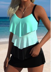 Mint Green Mid Waisted Tummy Coverage Tankini Set | thumb picture 