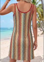 Light Green Striped Short Tummy Coverage Strappy Dress | thumb picture 