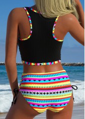 Black High Waisted Tribal Print Bikini Set | thumb picture 