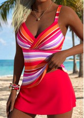 Coral Mid Waisted Tummy Coverage Tankini Set | thumb picture 