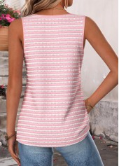 Light Pink Curved Hem Sleeveless V Neck Tank Top | thumb picture 