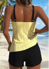 Cyan Layered Ruched Patchwork Tankini Top-No Bottom | thumb picture 