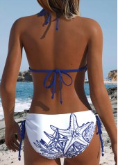 White Low Waisted Two-piece Marine Life Print Bikini Set | thumb picture 