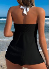 Black Layered Bowknot One Piece Swimdress | thumb picture 