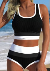 White High Waisted Layered Bikini Set